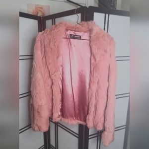 Vintage Pink Rabbit Fur Coat